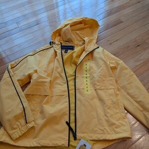 Tommy Hilfiger Yellow Raincoat with Black Accents